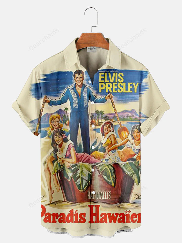 Elvis Presley Paradis With Four Girls - Hawaiian Shirt