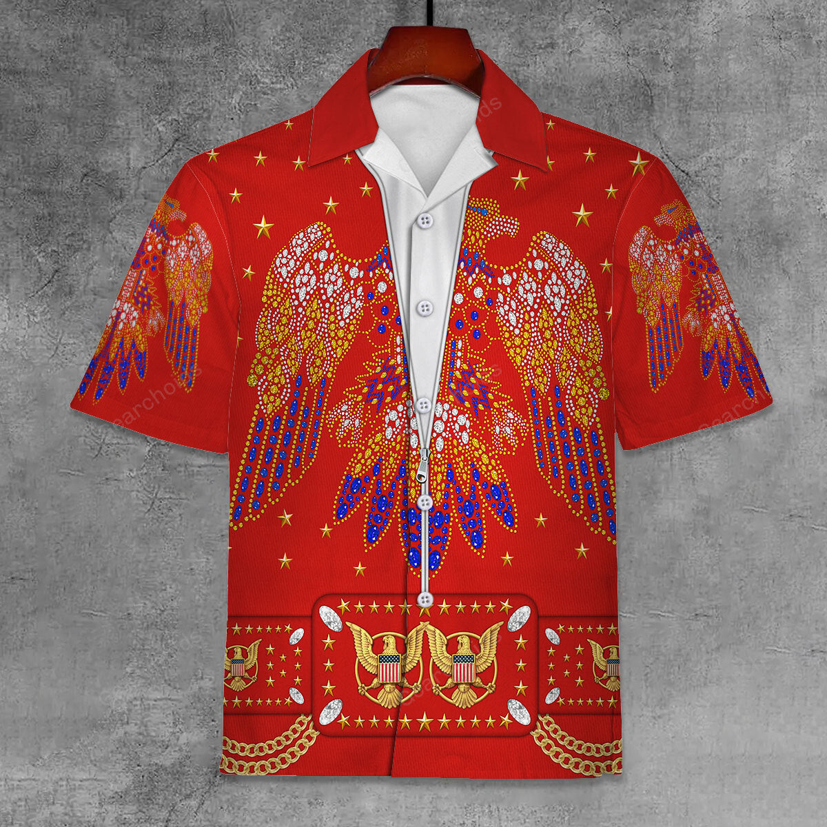 Elvis Phoenix Red - Costume Cosplay Hawaiian Shirt