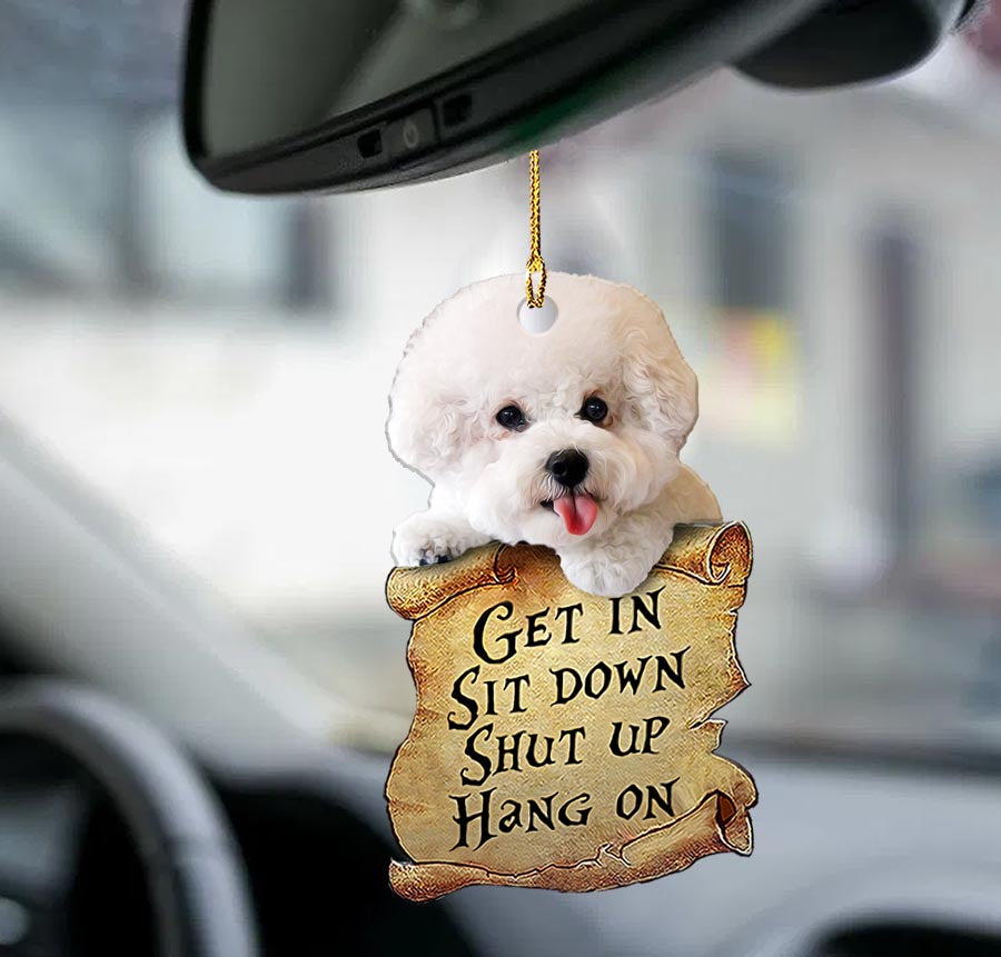 Bichon frise get in two sided ornament