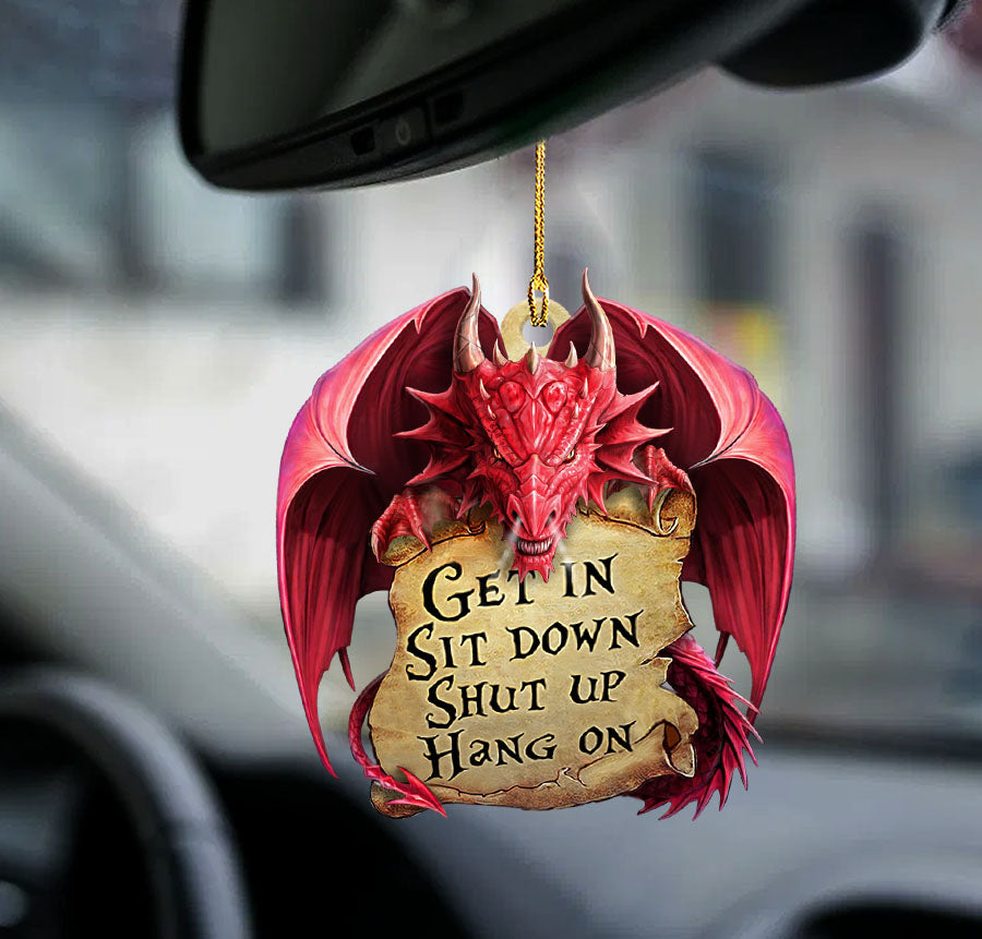 Dragon get in dragon lover two sided ornament