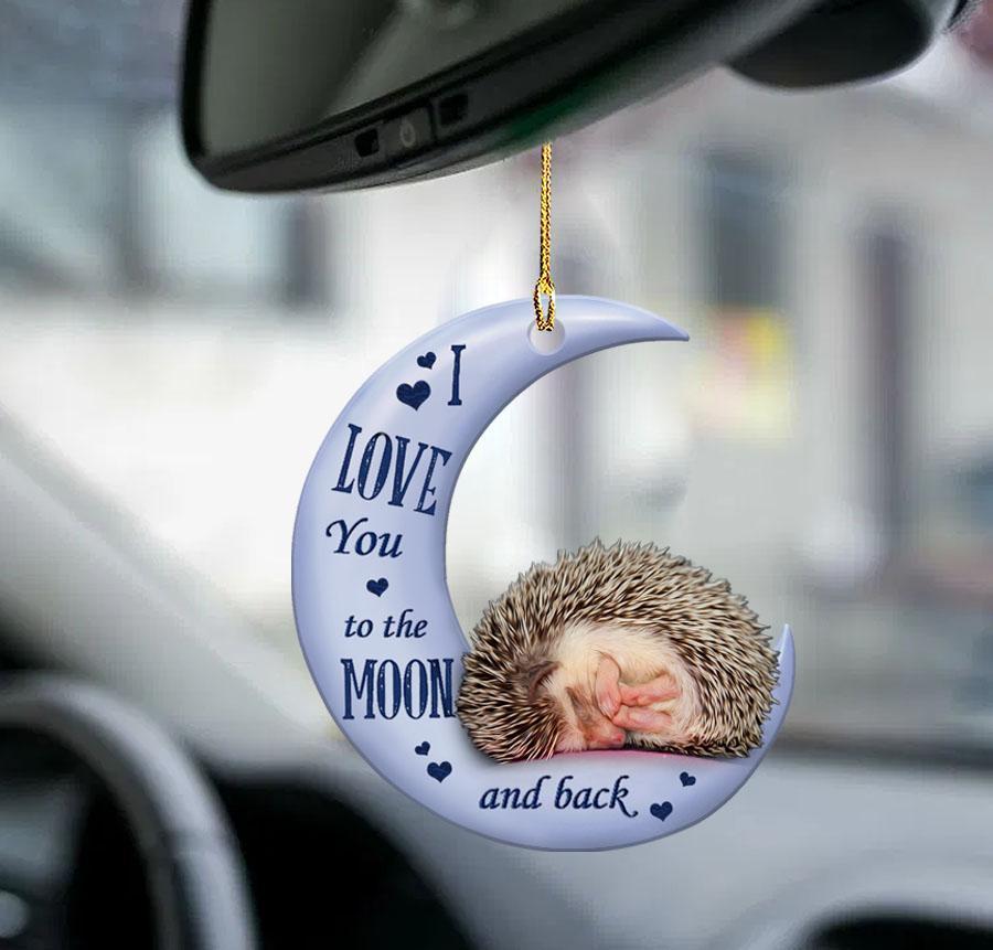 Hedgehog Moon Back Two Sided Ornament - Gift For Hedgehog Lover