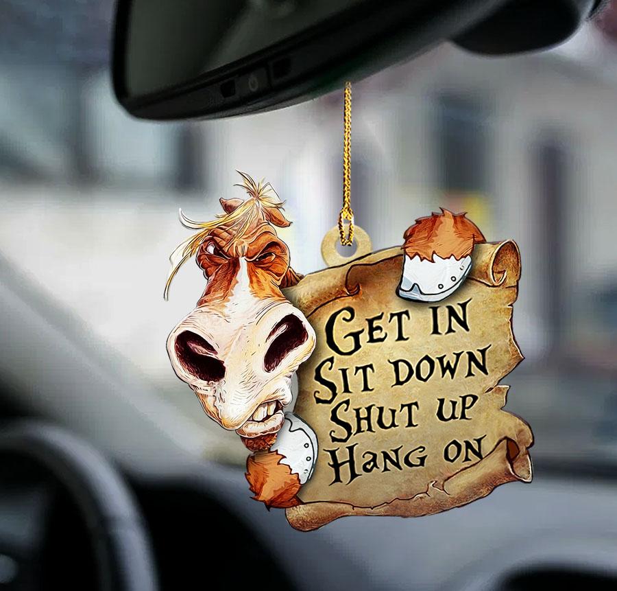 Horse Get In Sit Down Shut Up Hang On Two Sided Ornament