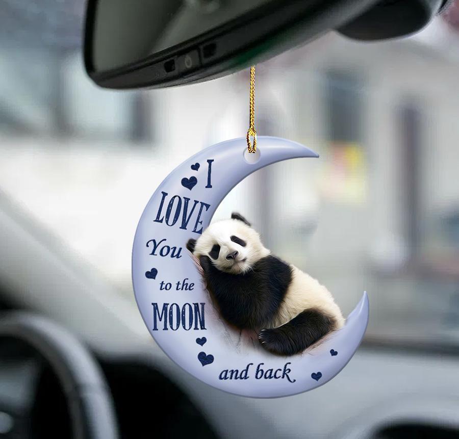 Panda Moon Back Two Sided Ornament - Gift For Panda Lover