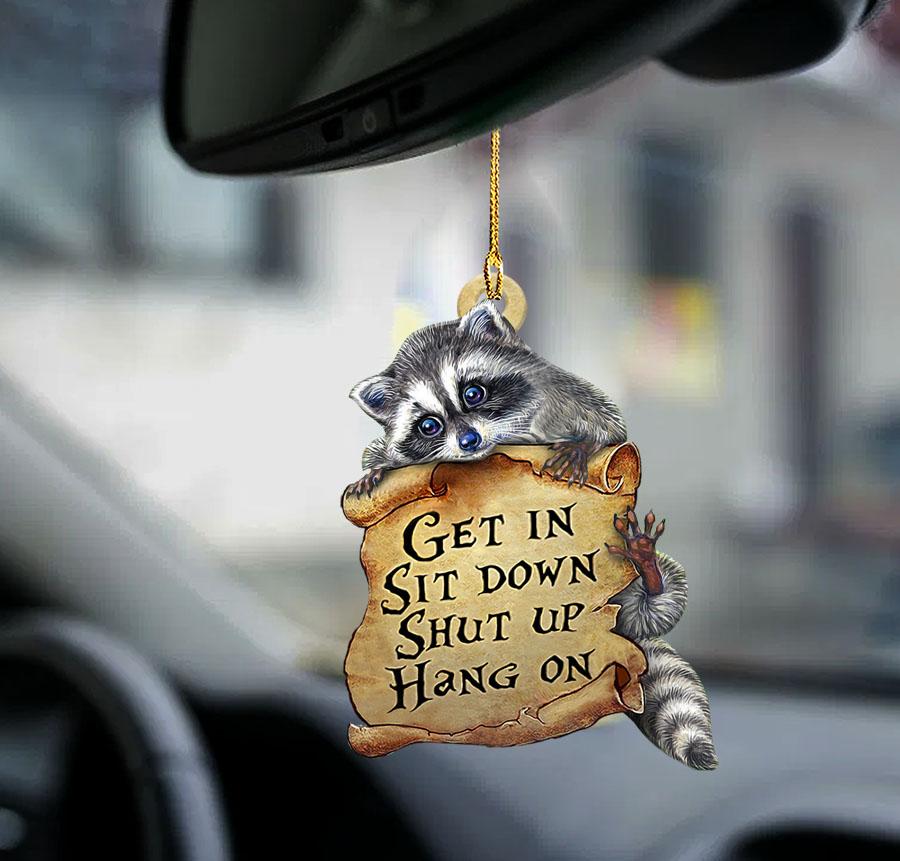 Raccoon Get In Sit Down Shut Up Hang On Two Sided Ornament