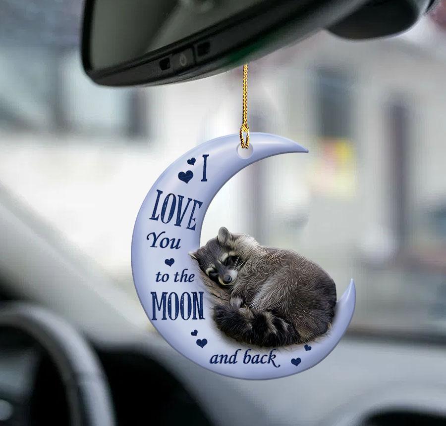 Raccoon Moon Back Two Sided Ornament - Gift For Raccoon Lover