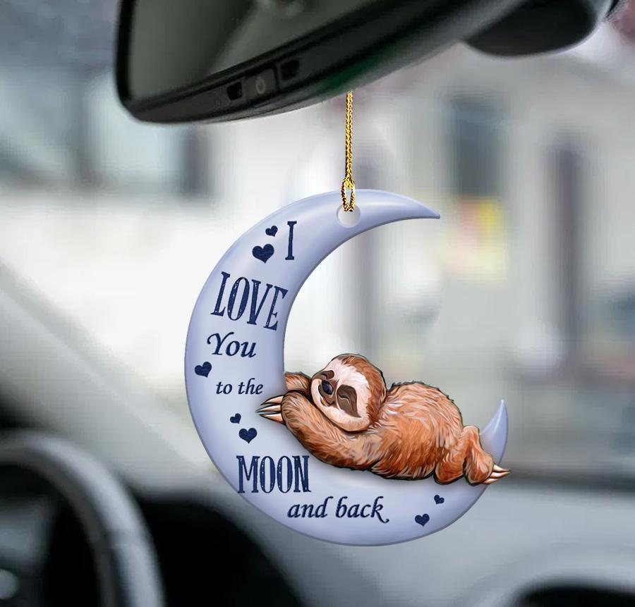 Sloth Moon Back Two Sided Ornament - Gift For Sloth Lover