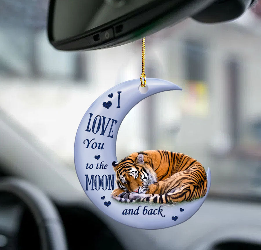 Tiger moon back tiger lover two sided ornament
