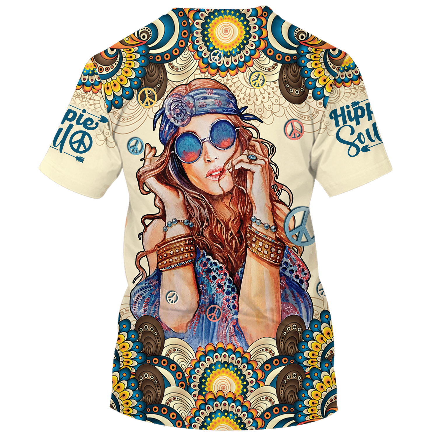 Hippie Soul Beautiful Girl Wearing Glasses - T-Shirt