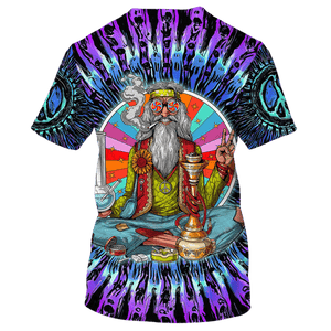 Hippie Stoner Smoking Weed Yoga Mat By Nikolay Todorov - T-Shirt