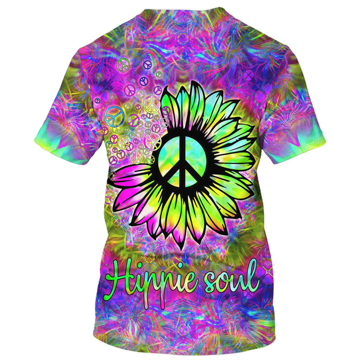 Hippie Sunflower Pattern Colorful - T-Shirt