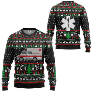 3D Paramedic Logo Ambulance Ugly Sweater - Best Gift For Christmas