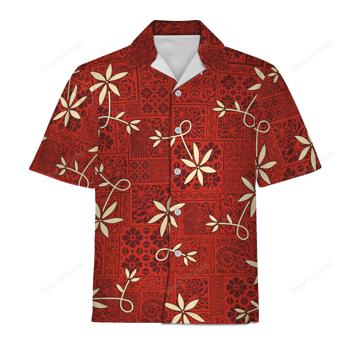 Elvis Red Flower Pattern - Costume Cosplay Hawaiian Shirt