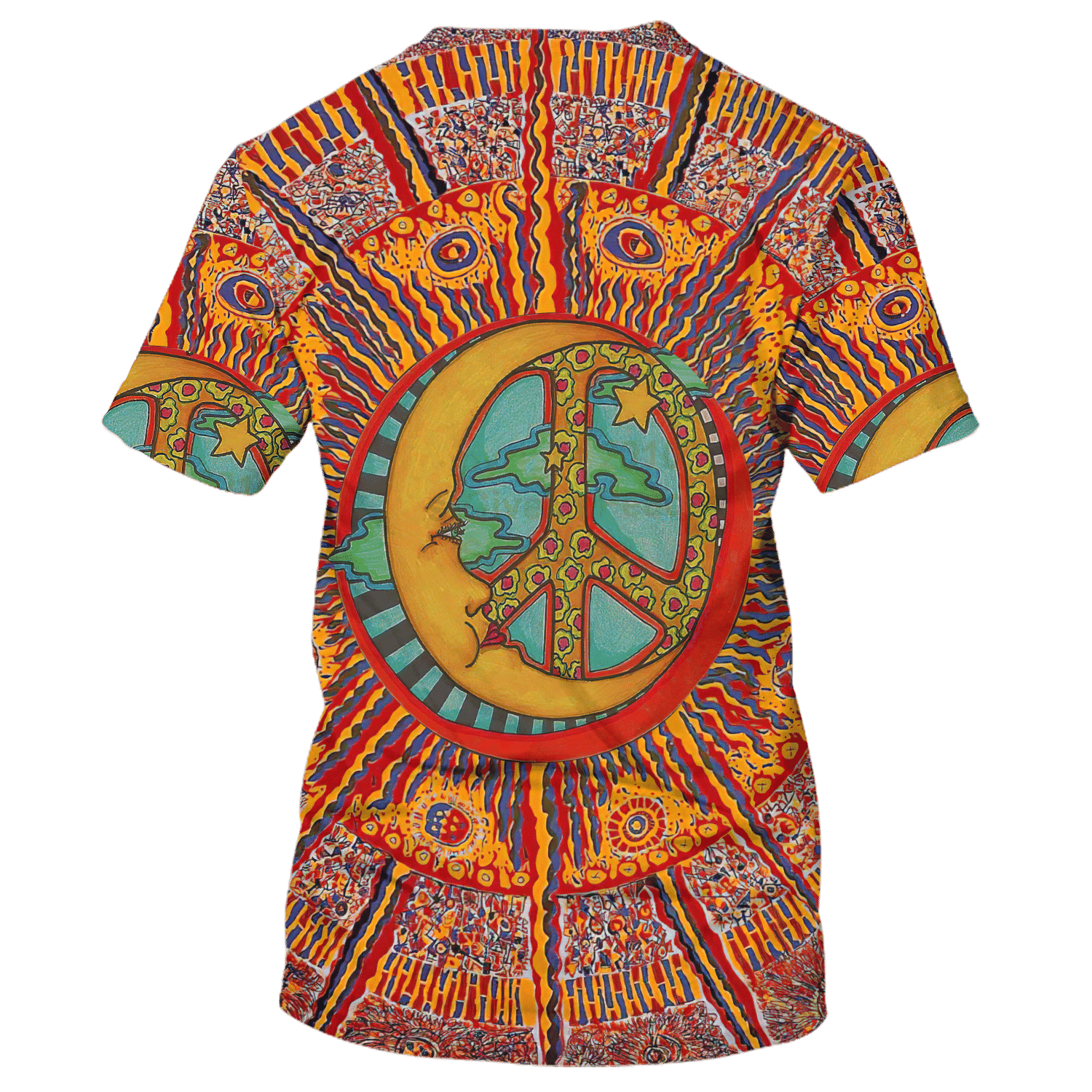 Hippie Aboriginal Pattern Moon Peace - T-Shirt