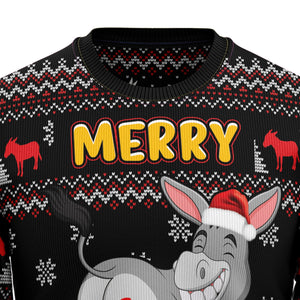 Donkeys Merry Kissmyass Ugly Christmas Sweater