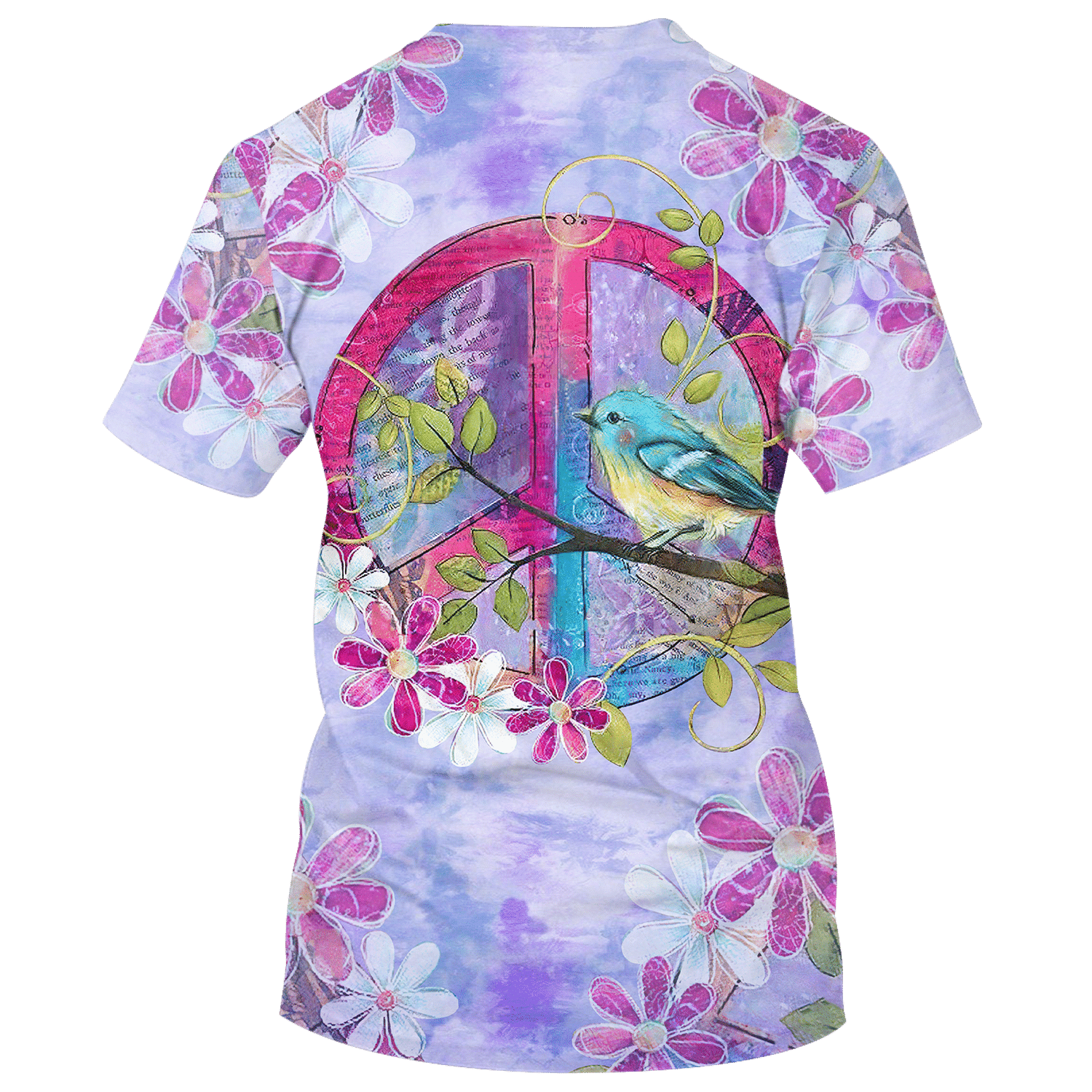 Hippie Blue Bird By The Window Of Peace - T-Shirt