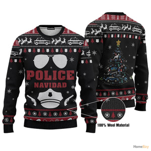 Police Navidad Ugly Sweater Best Gift For Christmas