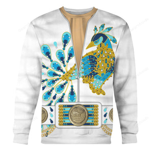 Elvis Presley Peacock Outfit - Costume Cosplay Hoodie Sweatshirt Sweatpants