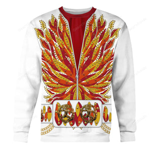 Elvis Flame Outfit - Costume Cosplay Hoodie Sweatshirt Sweatpants