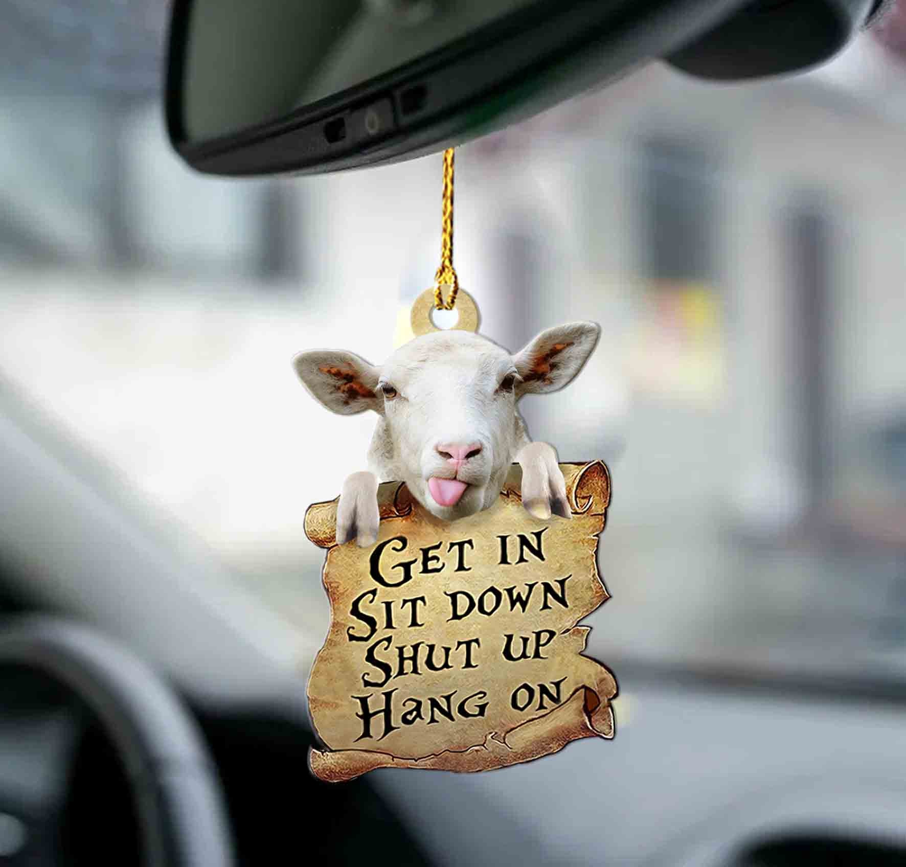 Sheep get in two sided ornament
