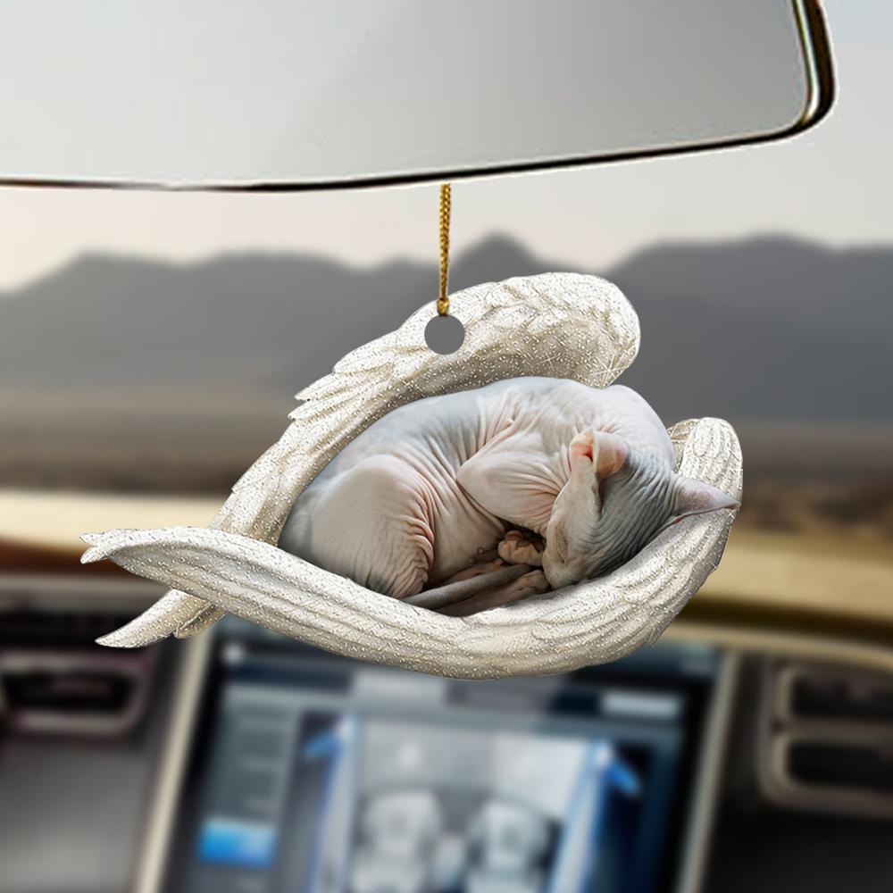 Sphynx Cat Sleeping Angel Ornament - Gift For Cat Lovers