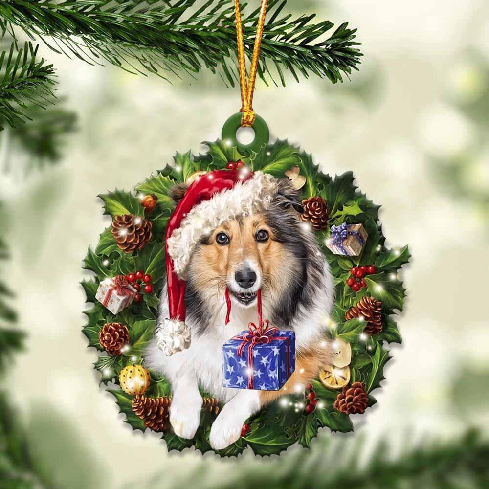 Sheltie And Christmas Ornament - Gift For Dog Lover