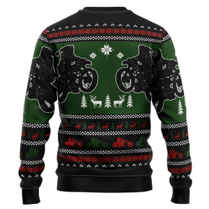 Santa Born To Ride Ugly Christmas Sweater