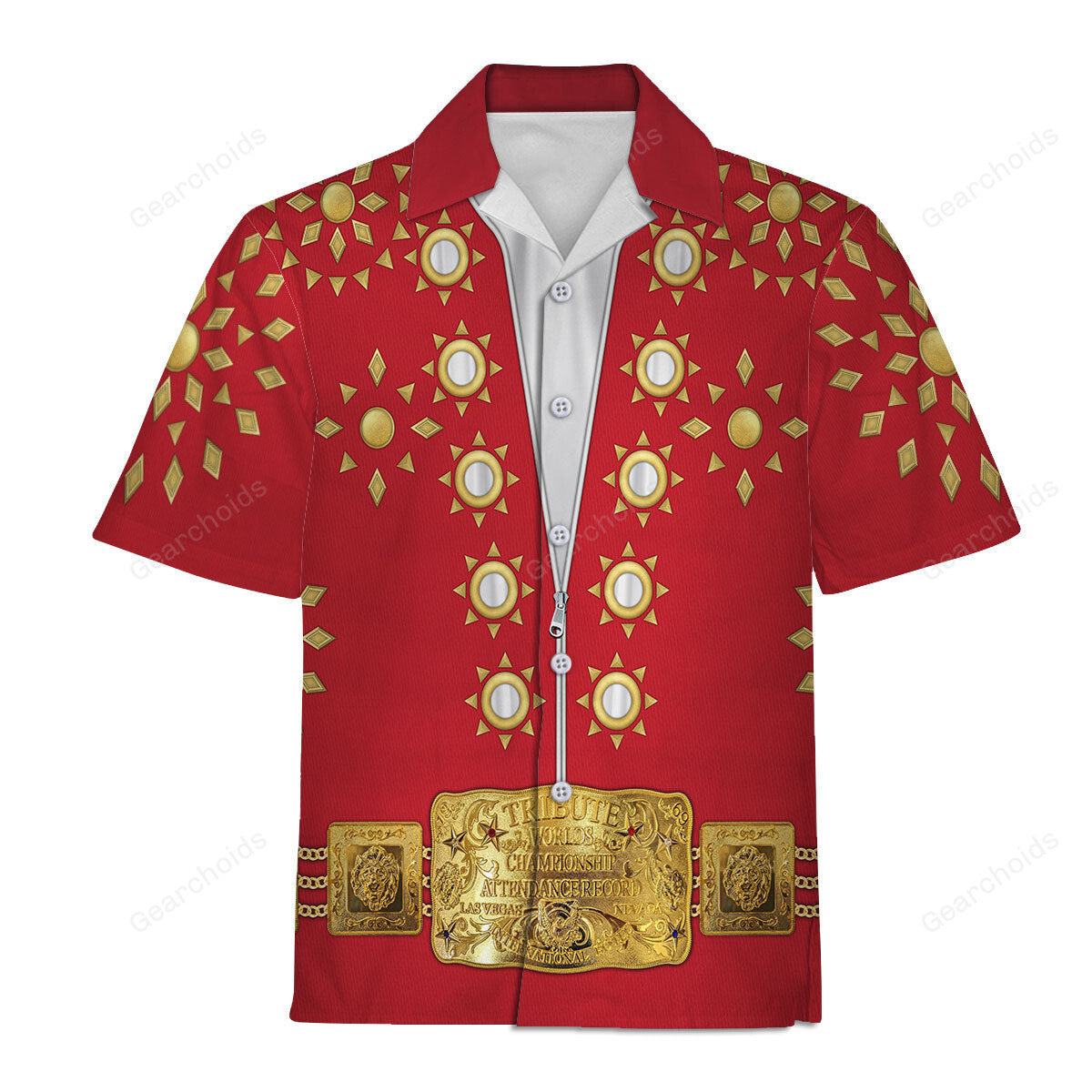 Elvis Burning Love Red - Costume Cosplay Hawaiian Shirt