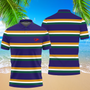 Crawfish Purple Ground Stripe Mardi Gras Rugby Polo Shirt For Men 2