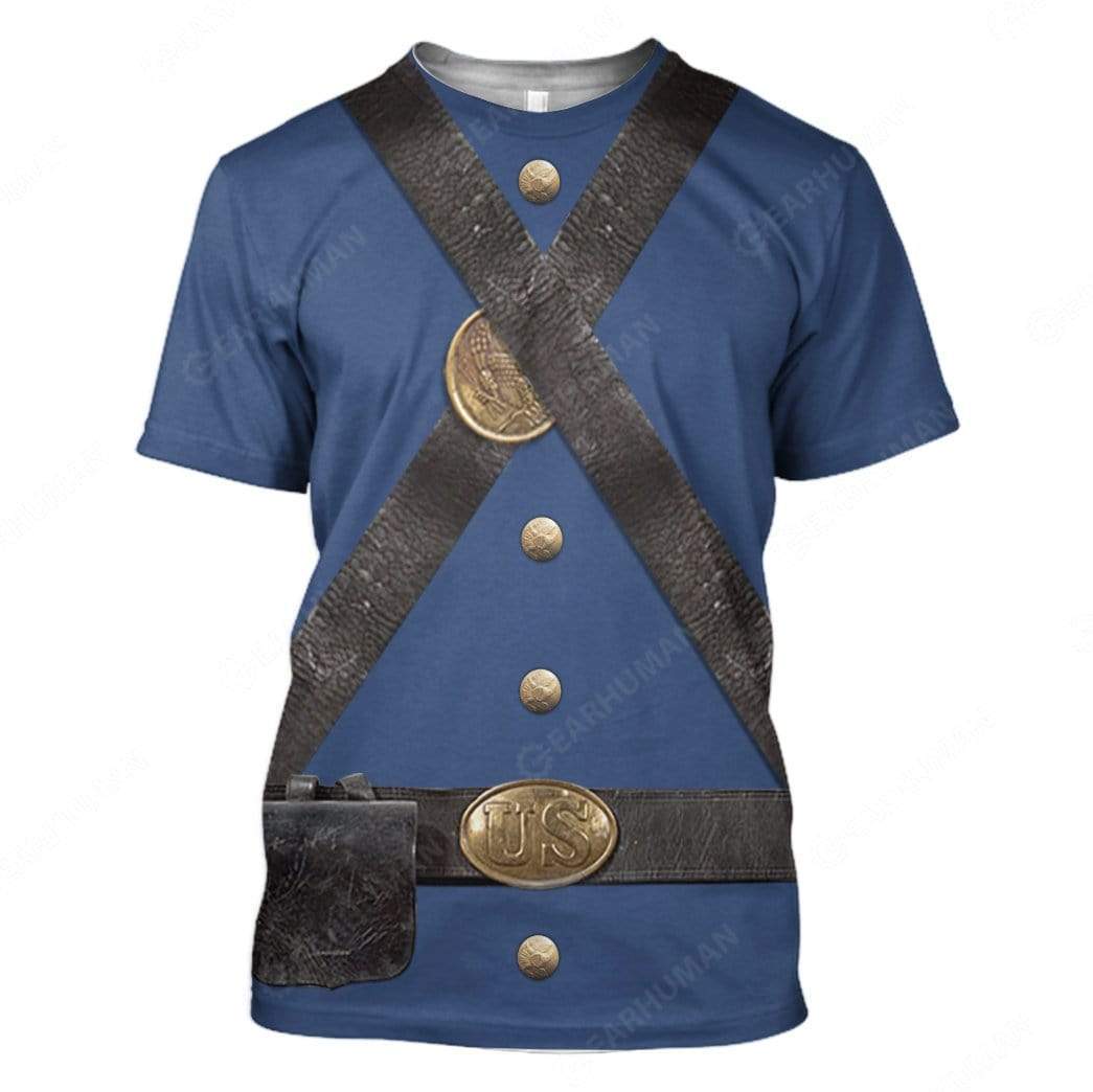 Union Infantry Uniform in Civil War Cosplay Costumes - 3D T-Shirts For Men