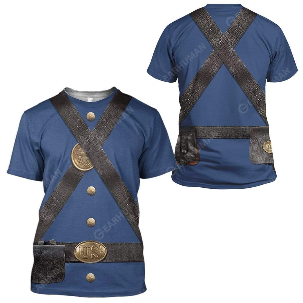 Union Infantry Uniform in Civil War Cosplay Costumes - 3D T-Shirts For Men