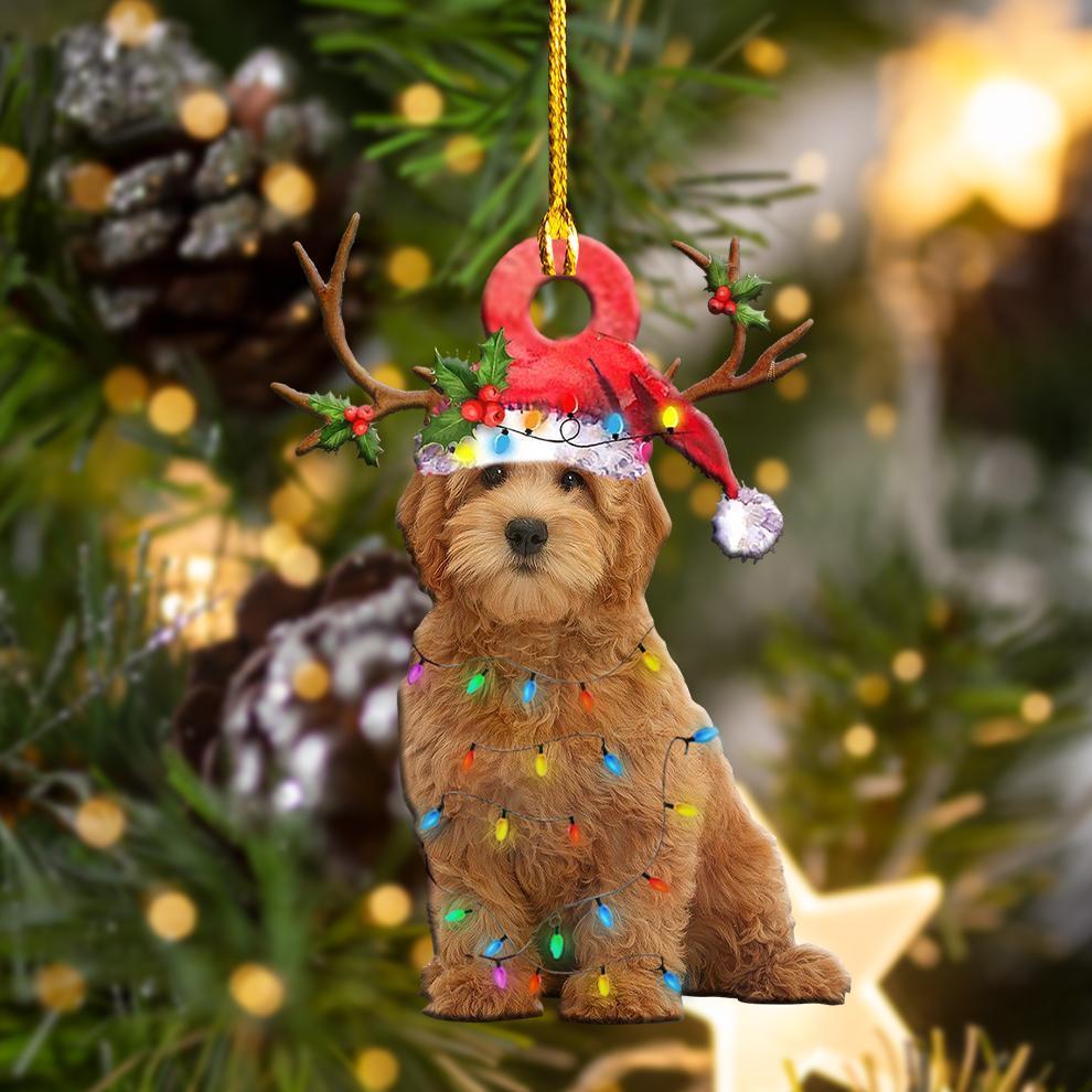 Goldendoodle Christmas Shape Ornament - Gift For Dog Lover