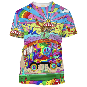 Hippie Every Little Thing Is Gonna Be Alright  Peace Car - T-Shirt