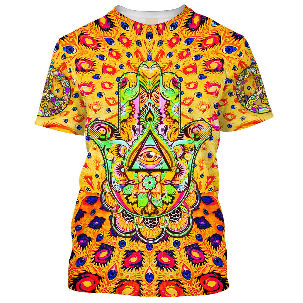 Hippie Fiery Eyes In The Palm - T-Shirt For Men, Women