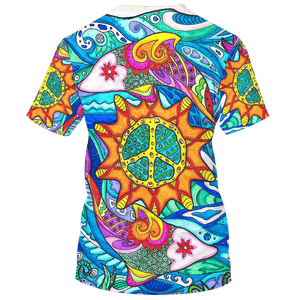 Hippie Fish In The Sea And The Sun - T-Shirt For Men, Women