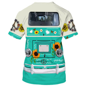 Hippie Front Windscreen With Sunflower - T-Shirt For Men, Women