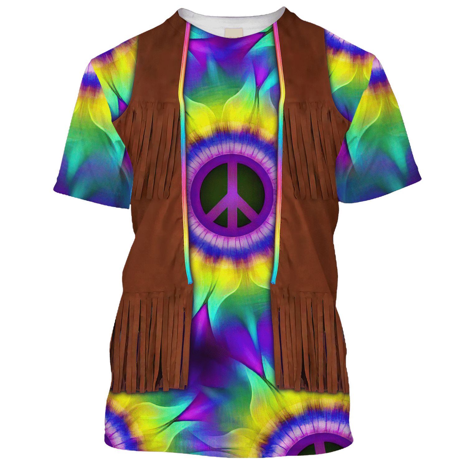 Hippie Peace Sign In The Shape Of A Sunflower - T-Shirt For Men, Women