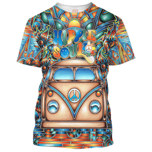 Hippie Soul Peace Sign On Car - T-Shirt For Men, Women