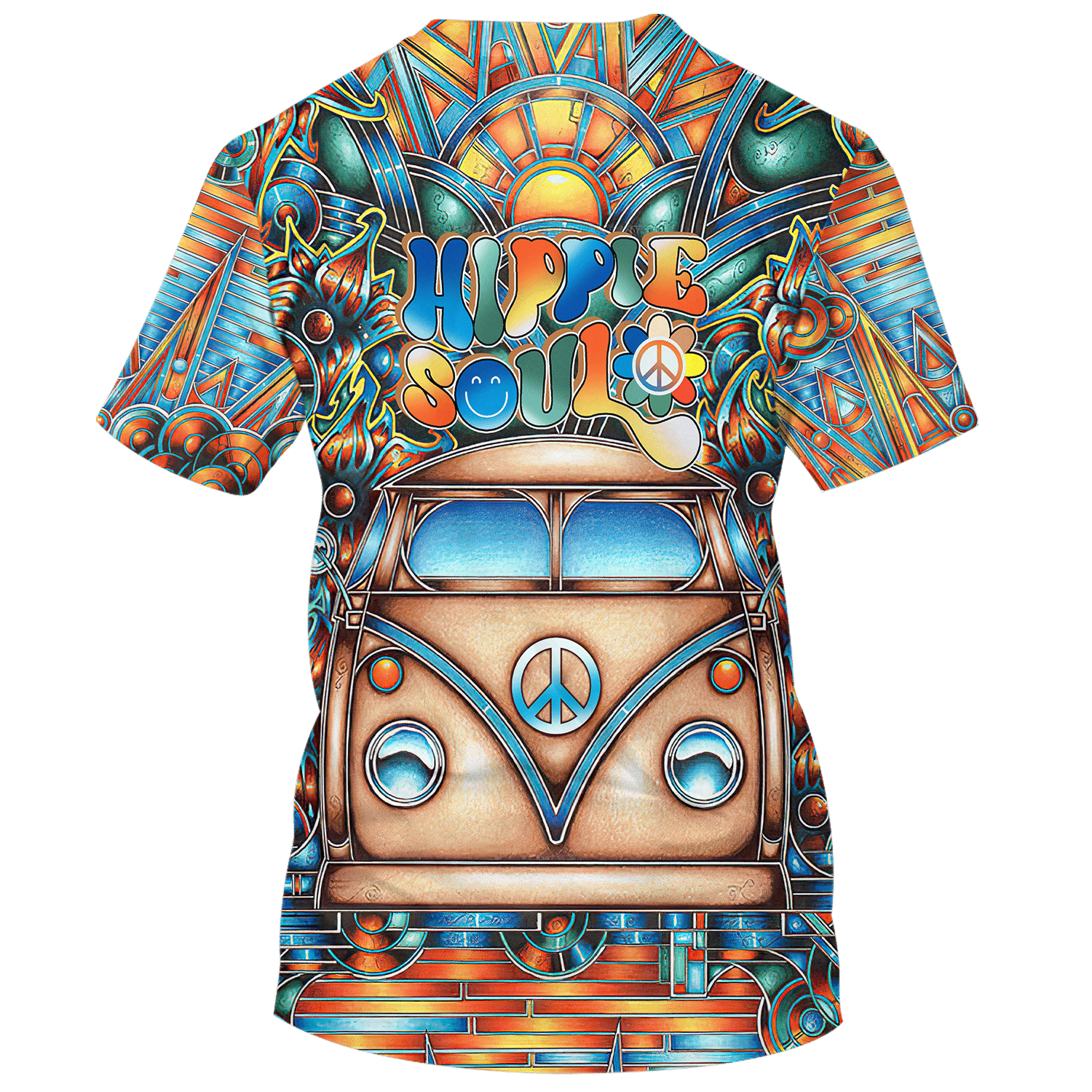 Hippie Soul Peace Sign On Car - T-Shirt For Men, Women