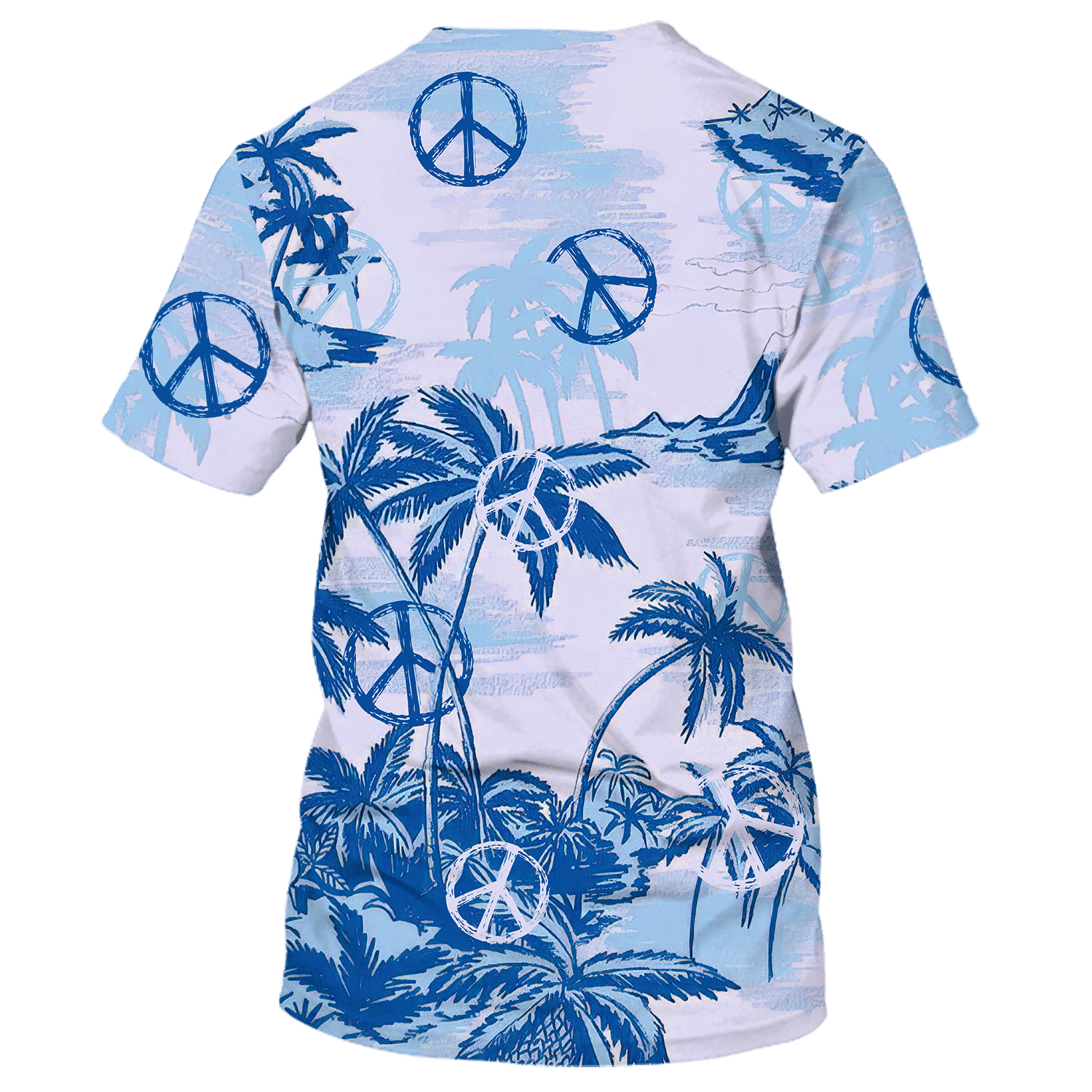 Hippie Tree On Desert Island Blue T-Shirt For Men, Women