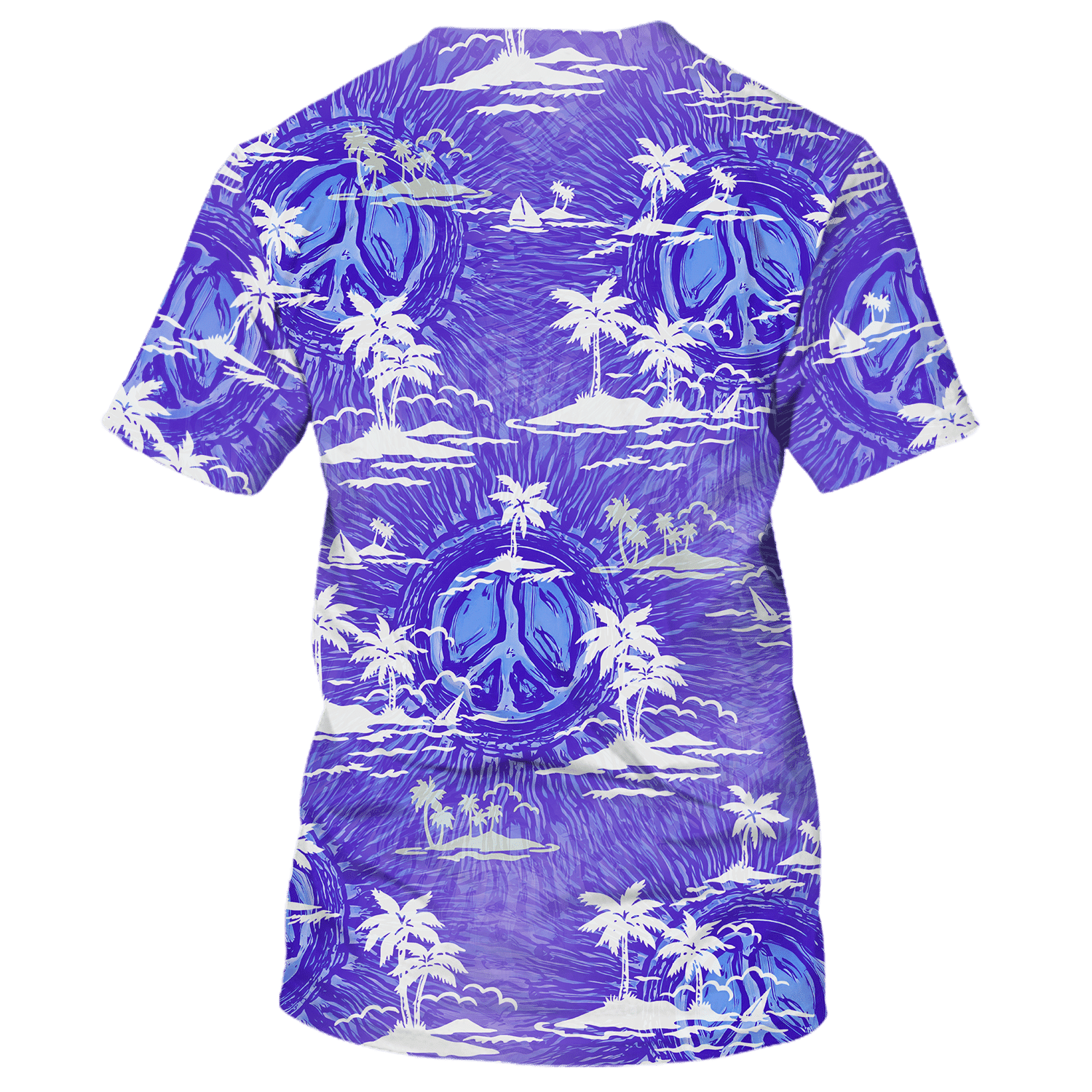 Hippie Tree On Desert Island Purple T-Shirt For Men, Women