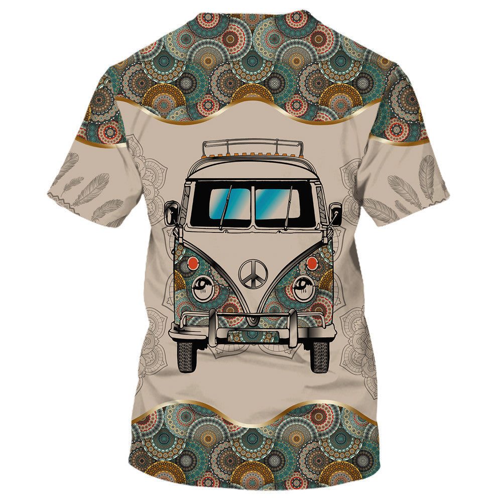 Hippie van on the road Pattern - T-Shirt For Men, Women