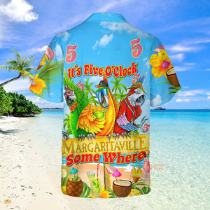 Parrot It's 5 O'clock Somewhere Margaritaville Tropical Hawaiian Shirts