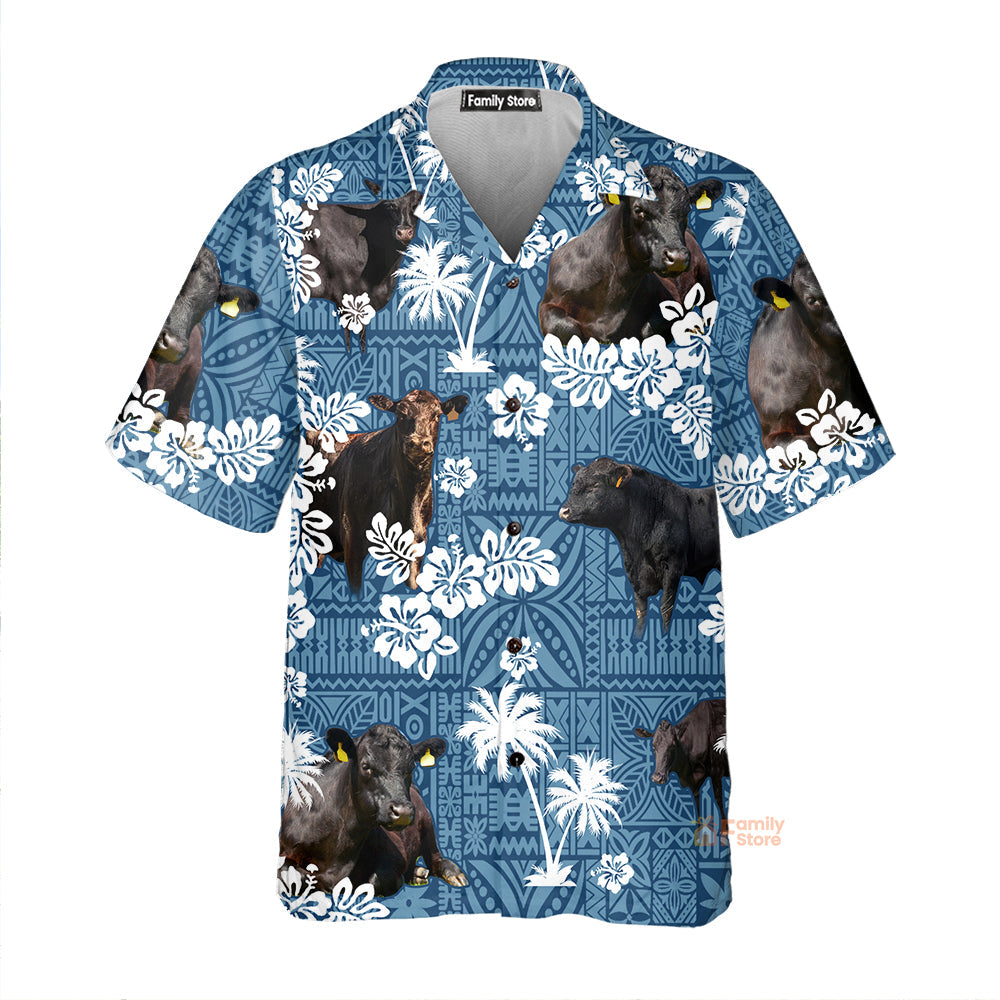 Unique Black Blue Angus Hawaiian Shirts