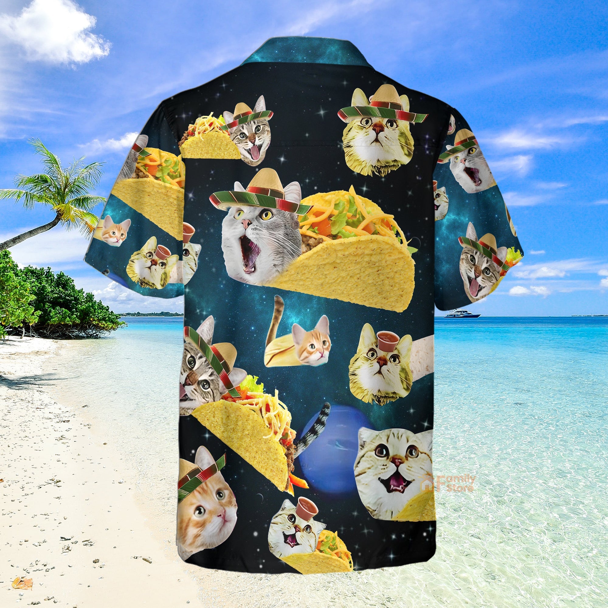 Funny Taco Cat Aloha Hawaiian Shirt For Men, Women