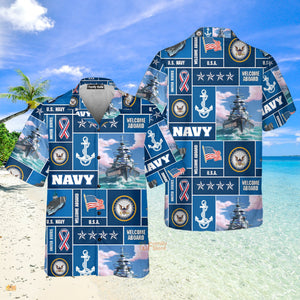 Veteran Soldier US Navy Welcome To Aboard Hawaiian Shirt