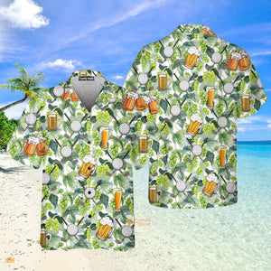 Oktoberfest Golf And Beer Aloha Hawaiian Shirts For Men, Women