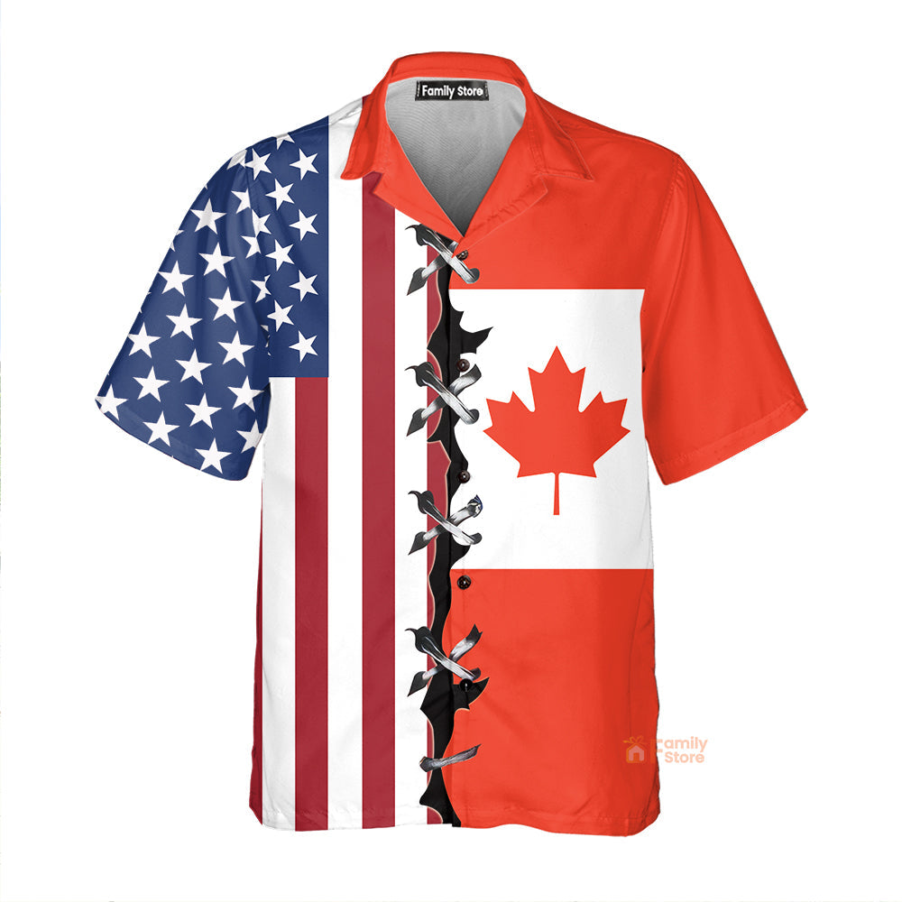 Canada Flag Red Aloha - Hawaiian Shirts