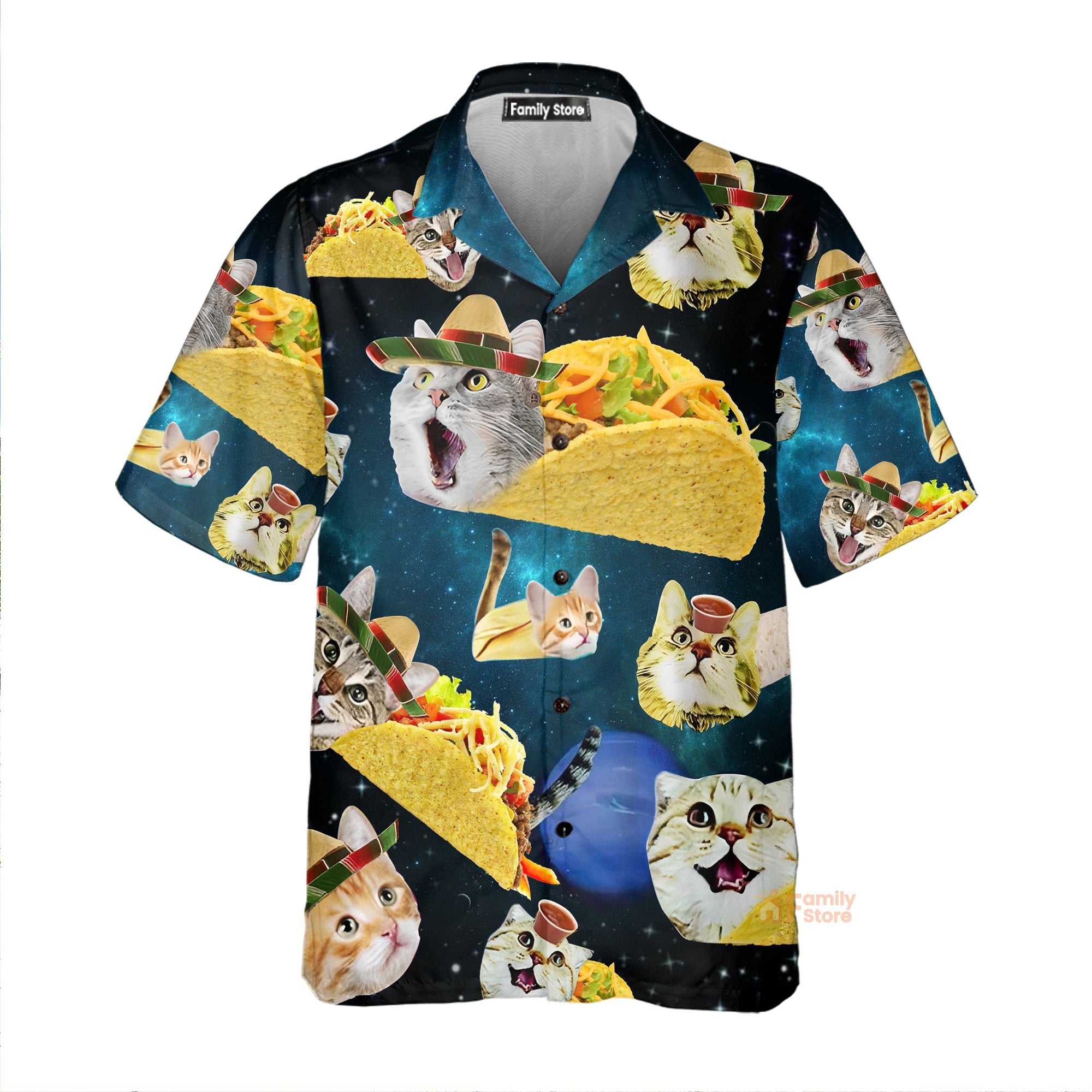 Funny Taco Cat Aloha Hawaiian Shirt For Men, Women