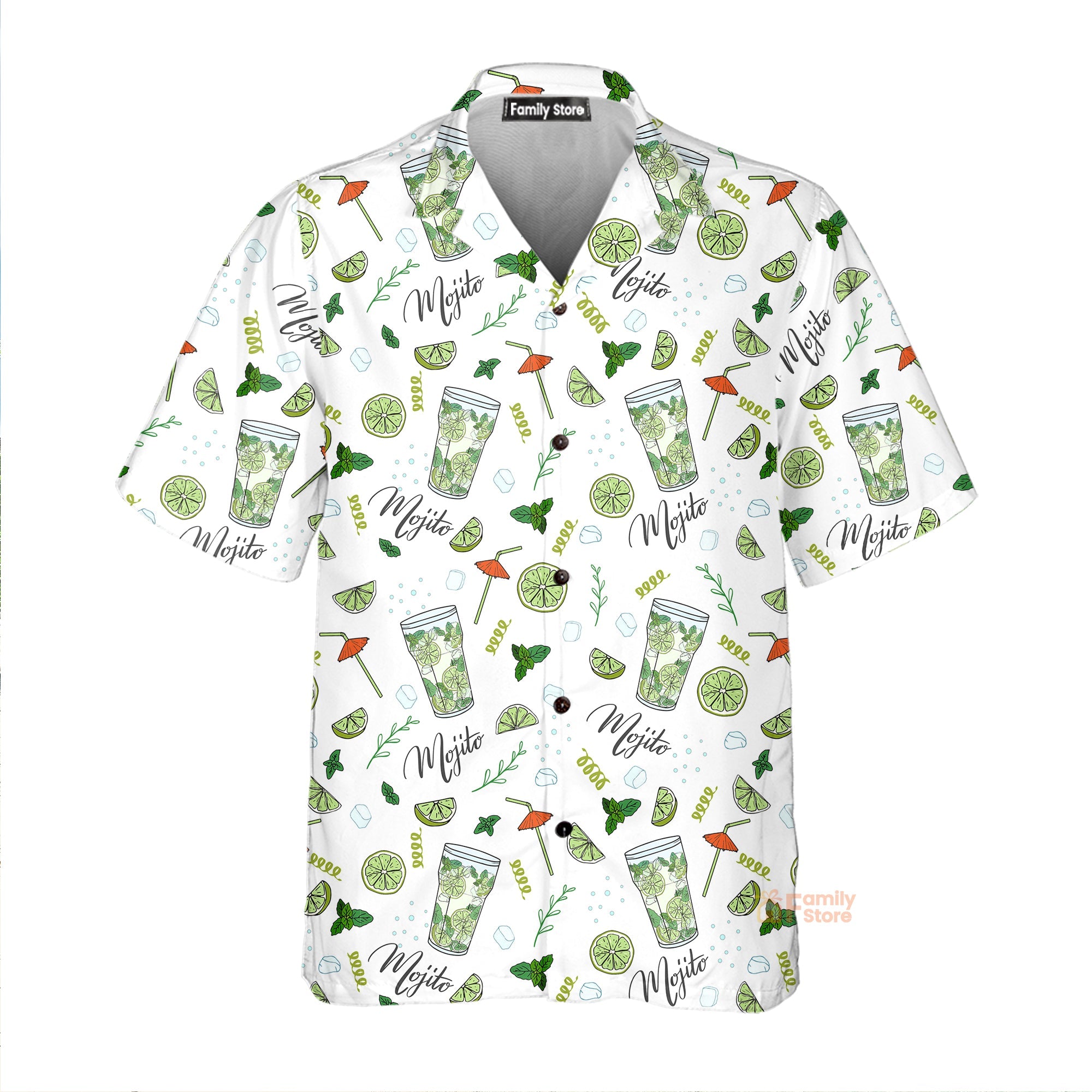 Amazing Mojito Green White Aloha Hawaiian Shirts For Men And For Women