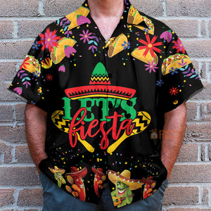 Let's Fiesta Cinco De Mayo Black And Red Aloha Hawaiian Shirts